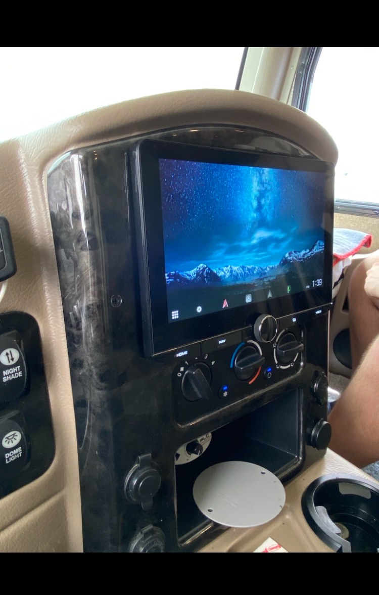 10″ Kenwood in a Class A RV — bigger, crisper nav for the long hauls